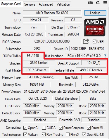 GPU Texture Mapping Units and Render Output Units